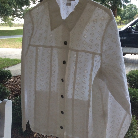 Jean Jacket Embroidered Eyelet Flowers Pure White - Picture 2 of 4